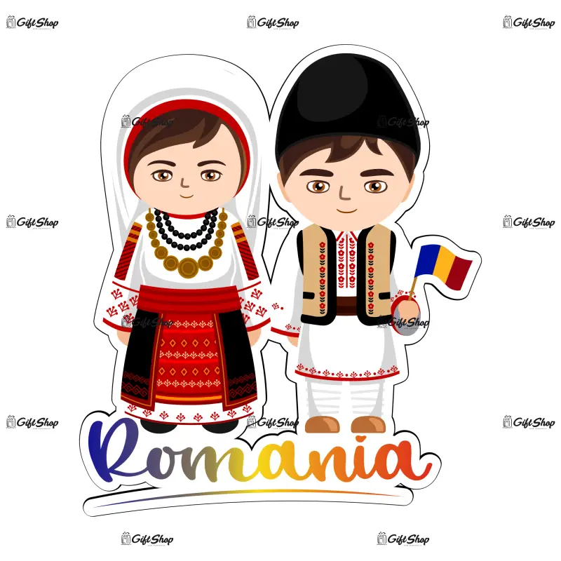 Copii tarani port popular romania, magnet frigider mgs126